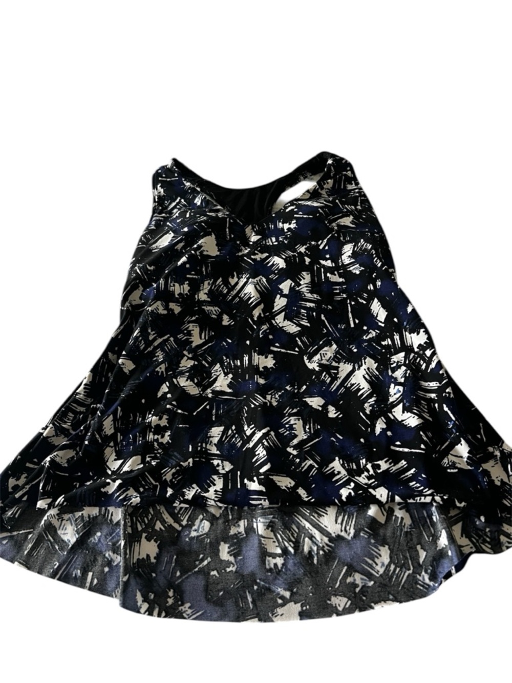 MAGICSUIT  Blue and White Racerback Tankini Top Slimming Size 8